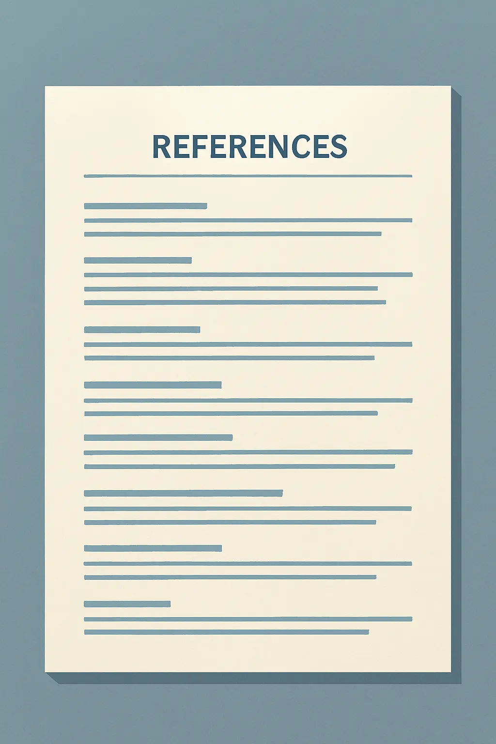APA 7 reference list page showing properly formatted bibliography entries with hanging indent, alphabetical ordering, and DOI hyperlinks