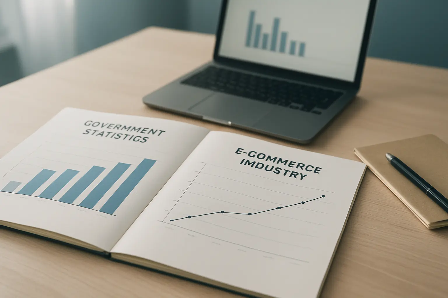 Estudiante de Marketing comparando datos de consumo del INDEC con un informe de comercio electrónico para su tesina