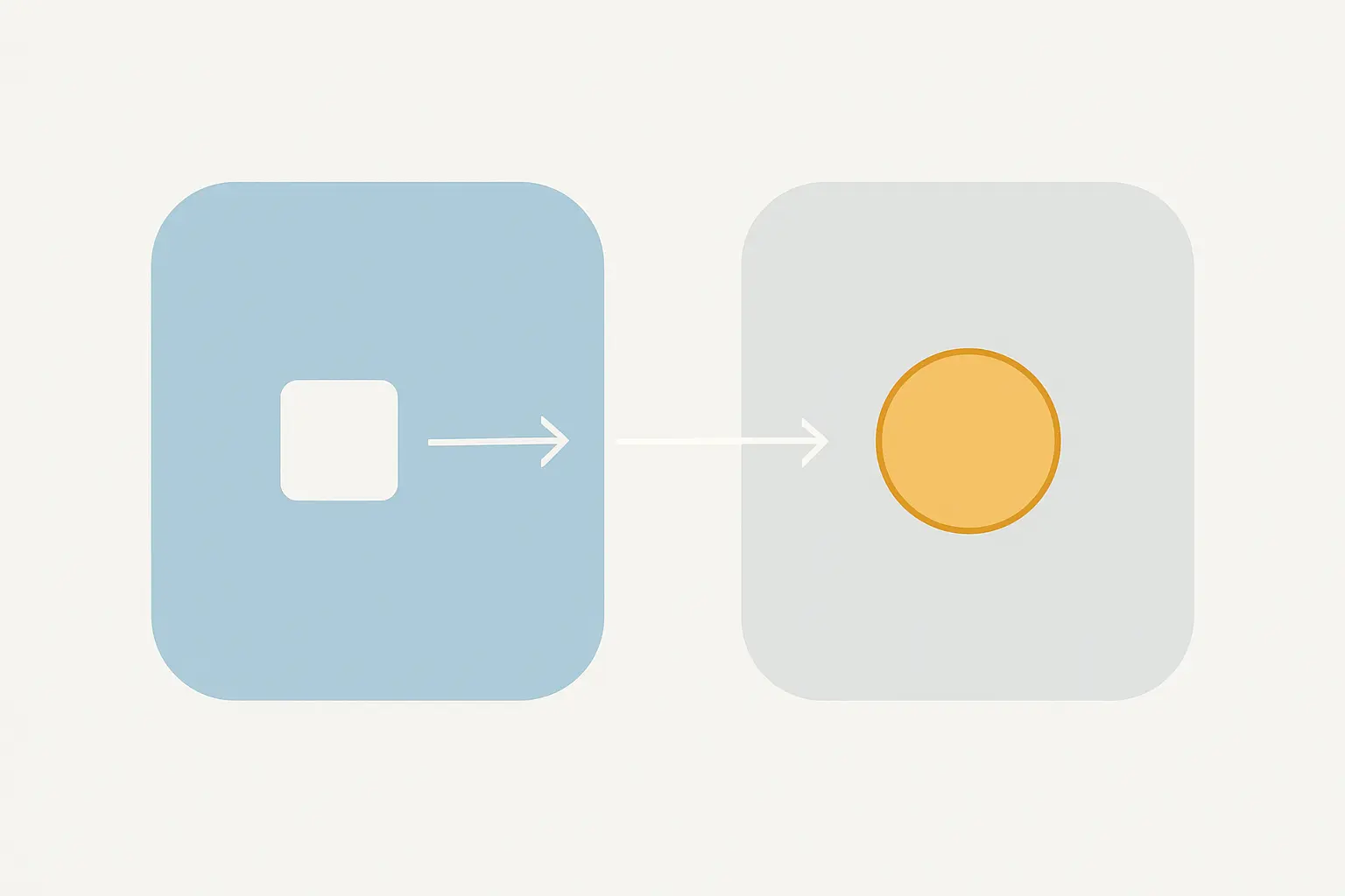 Diagrama de dos bloques enfrentados donde una pieza cruza sin cambiar de forma