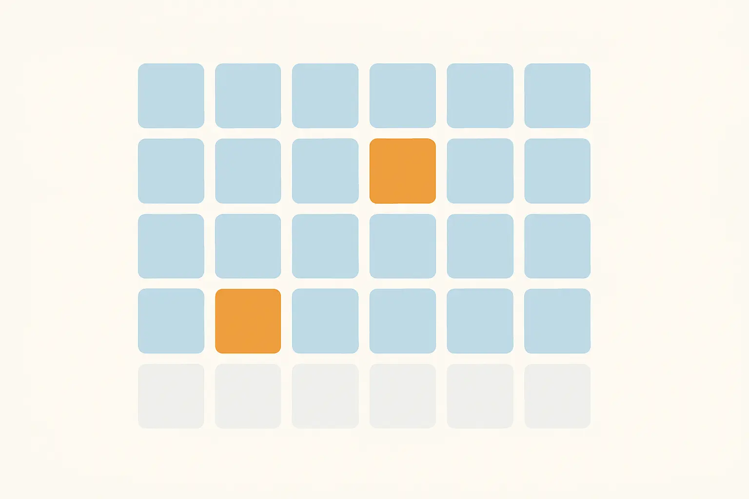 Ilustración de una tabla de datos con algunas celdas marcadas para revisión