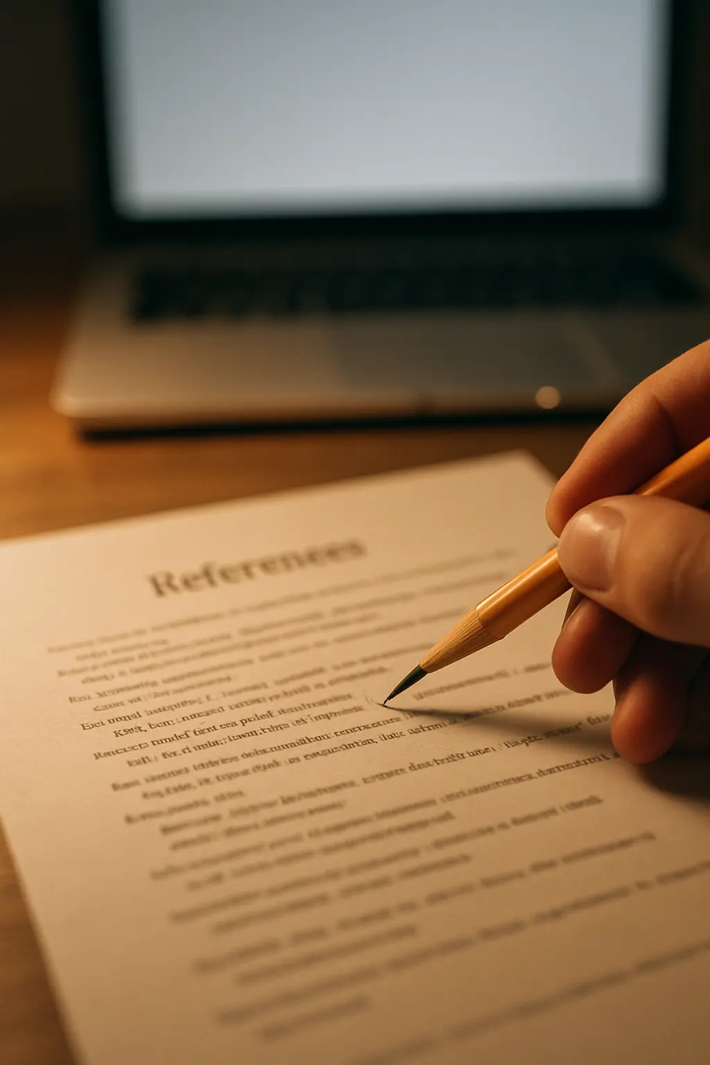 Revisión línea por línea de una lista de referencias bibliográficas