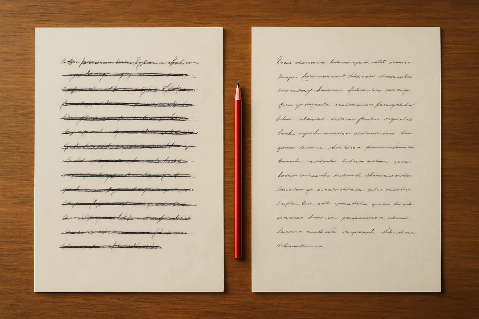 Dos versiones de un mismo cuestionario, una con correcciones a mano, durante la adaptación cultural