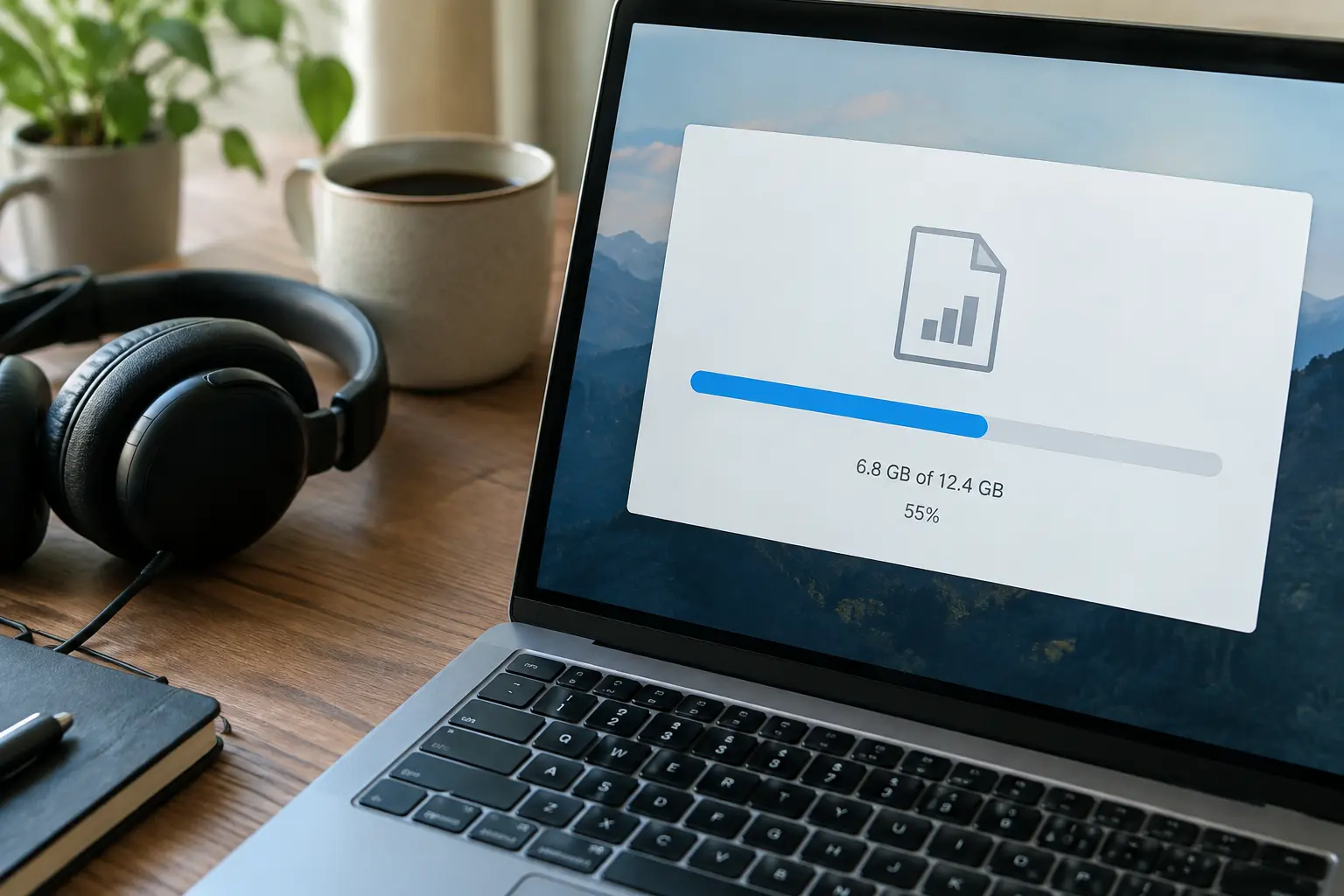 Pantalla de computadora mostrando la descarga de una base de microdatos estadísticos