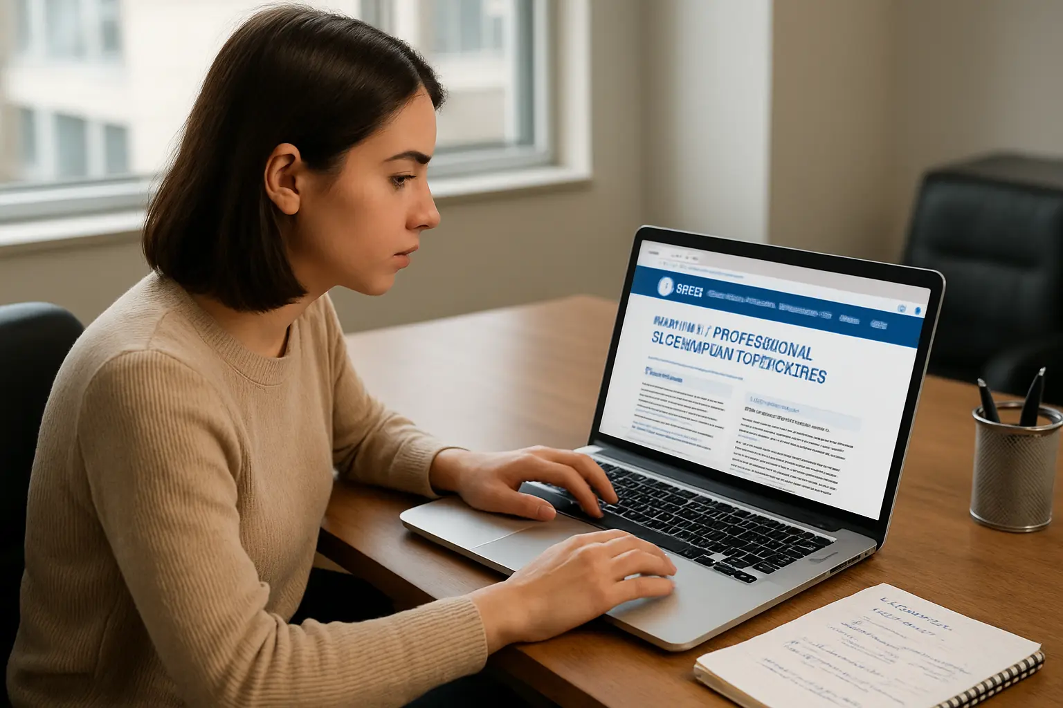 Estudiante de Contador Público consultando el sitio de FACPCE para citar una resolución técnica en su tesina